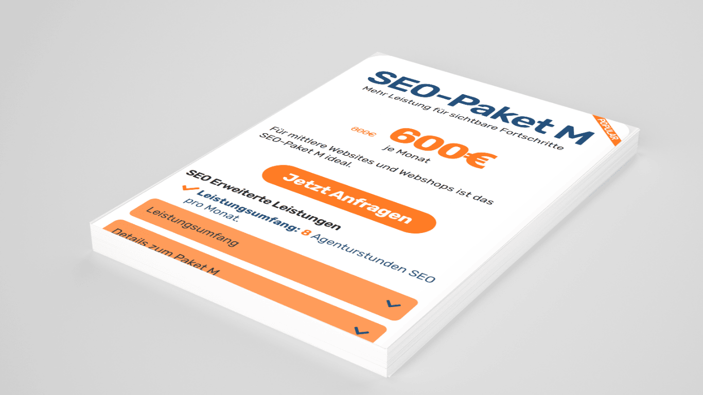 SEO Agentur Chemnitz, Darstellung SEO-Pakete, monatliche SEO-Betreuung, eine SEO-Leistung bei SEOaufstieg